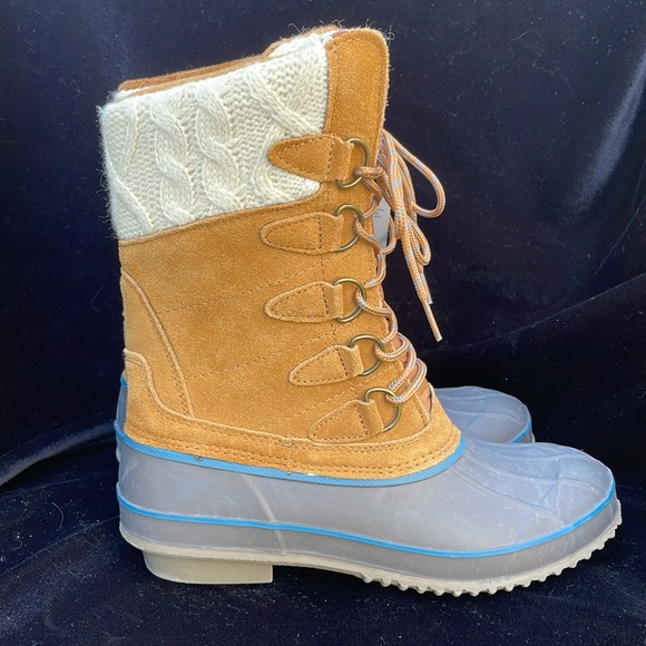 KHOMBU LEATHER MIX / RUBBER LACE UP SNOW / WINTER BOOTS - 9 - NWT ! ❄️ - Picture 5 of 12